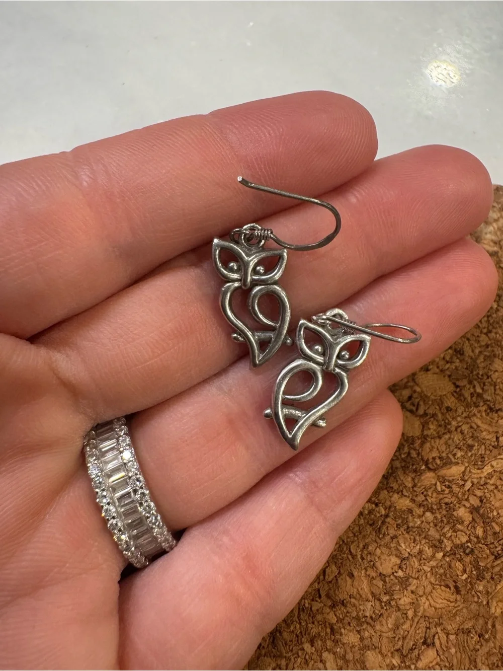 Sterling-Style Silver Owl Drop Earrings - Women Jewelry Sterling Silver 925